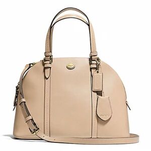Coach Nude / Cream Peyton Leather Cora Domed Satchel